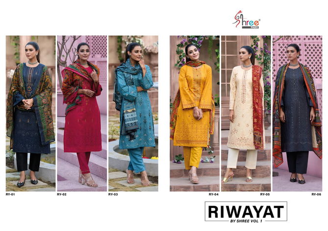 Riwayat Vol 1 By Shree Fab Ry-01 To Ry-06 Series Pakistani Suits Catalog 